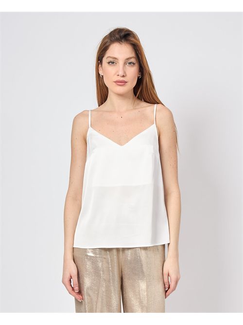 Markup Satin V-Neck Top MARKUP | MW861301OFF WHITE